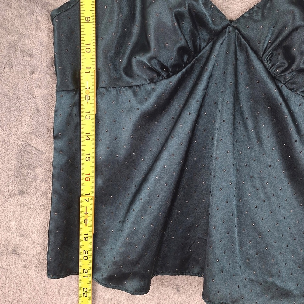 Womens Top Small Green Babydoll Y2K Fairy Grunge Satin Coquette Cami Whimsigoth - Picture 4 of 6